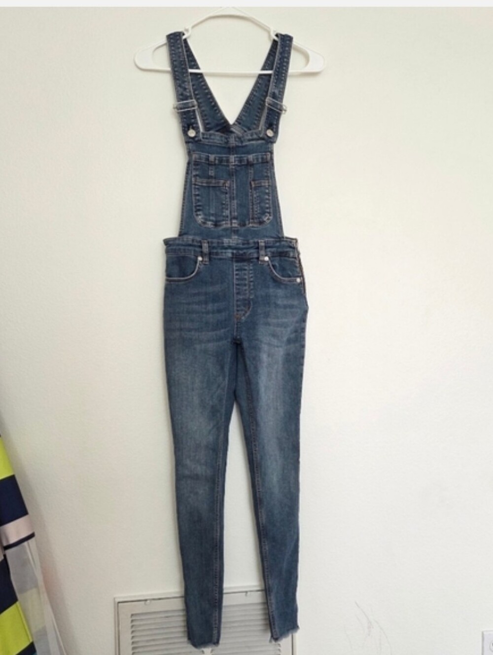 Free People Medium Wash Denim Overalls Size 25